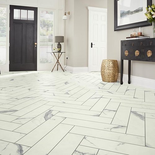 Entry Foyer Luxury Vinyl Tile Herringbone LVT -  Fairbanks CarpetsPlus in Fairbanks, AK